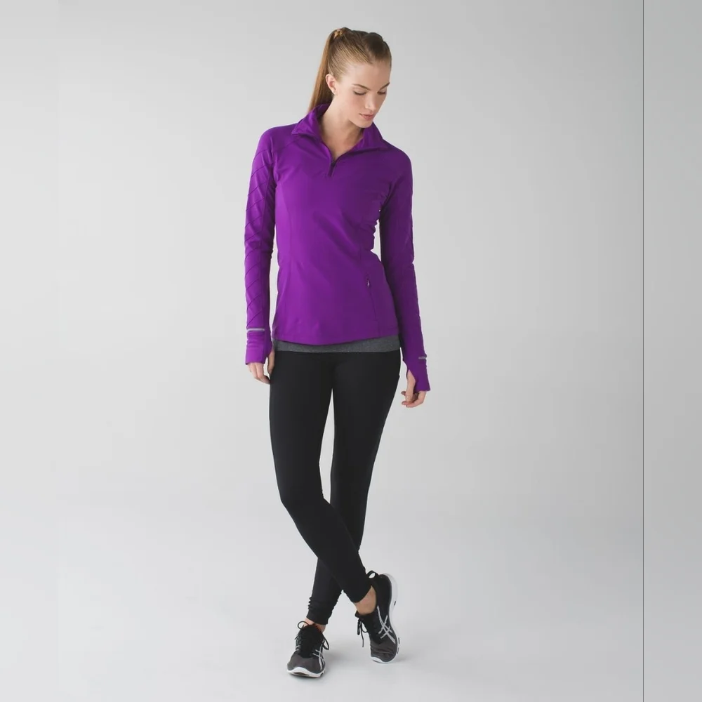 Lululemon Face The Frost 1/2 Zip 2 Tender Violet Tech Fleece Quarter Zip Sweater